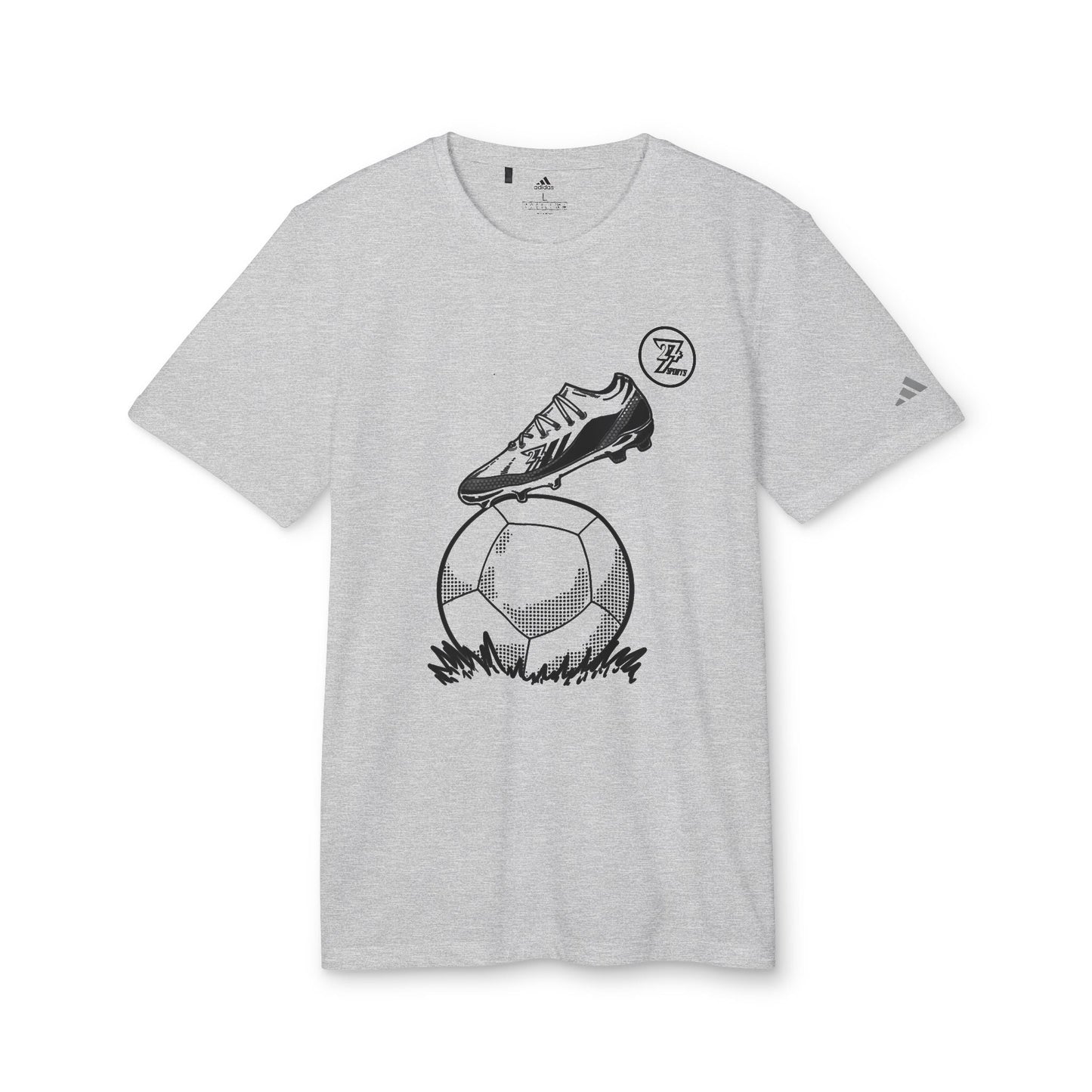 adidas T-shirt: Soccer Printed Sport T-shirt three grey heather