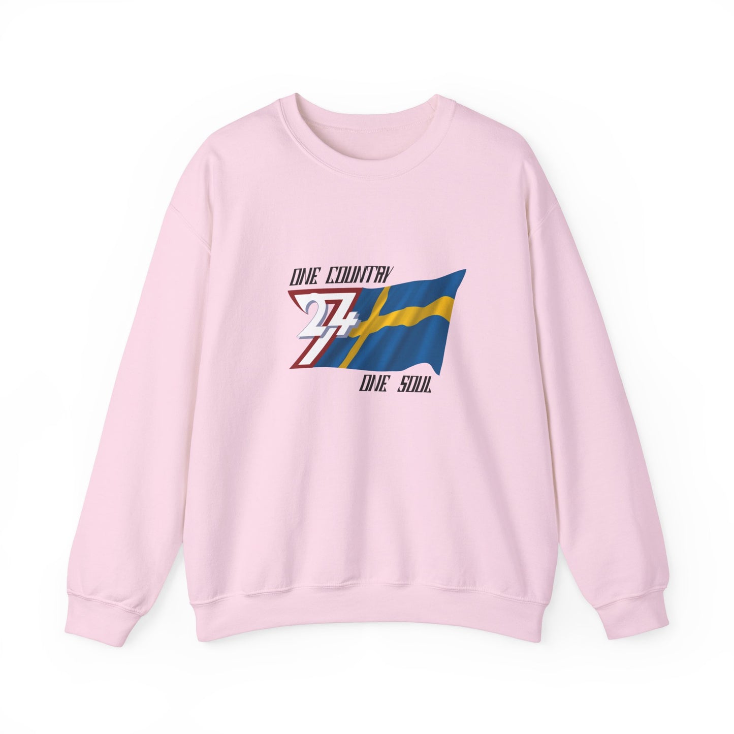 Unique Design Sweden Flag sweatshirt light pink