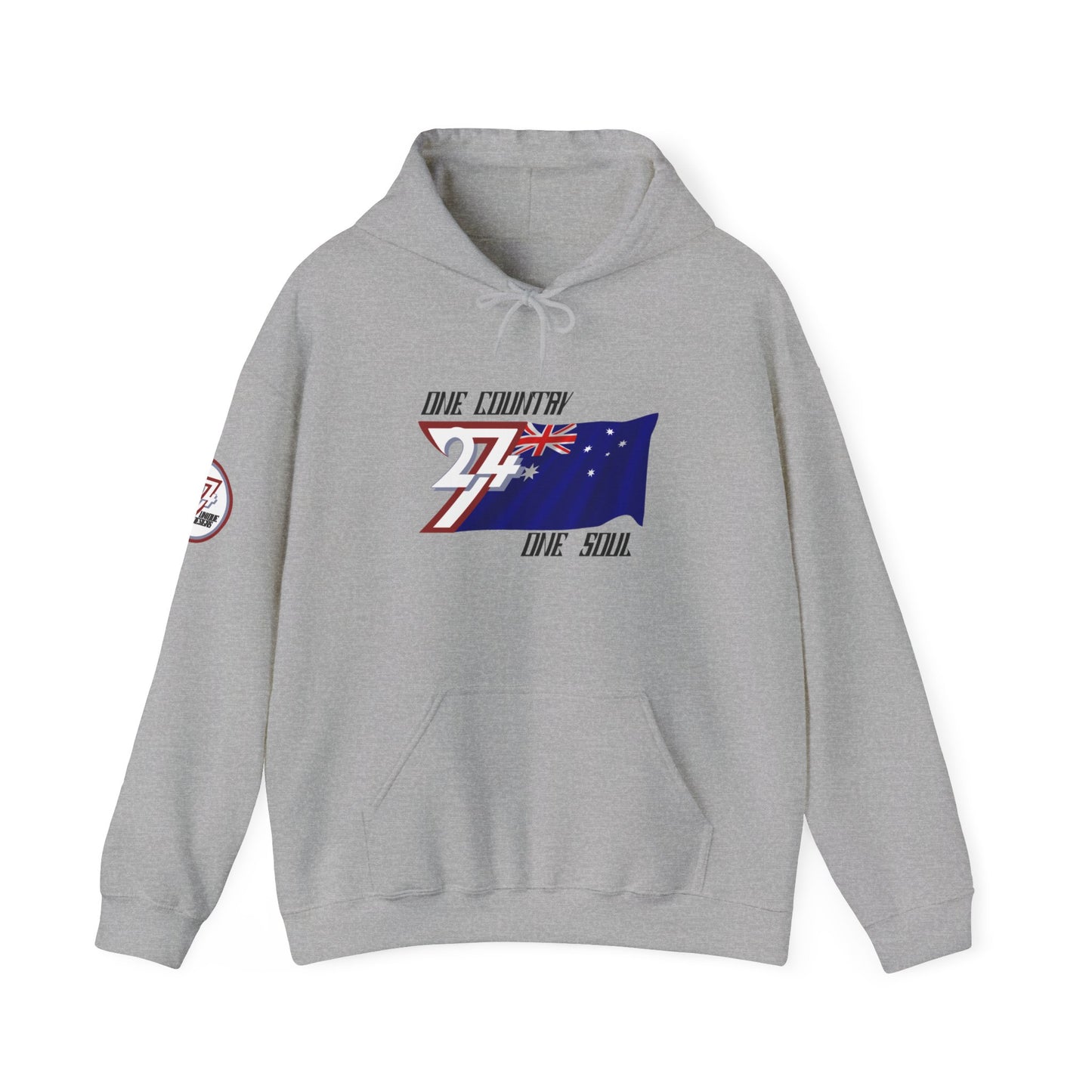 Unique Design 24/7 Australia Flag Printed Unisex custom Hoodie sport grey