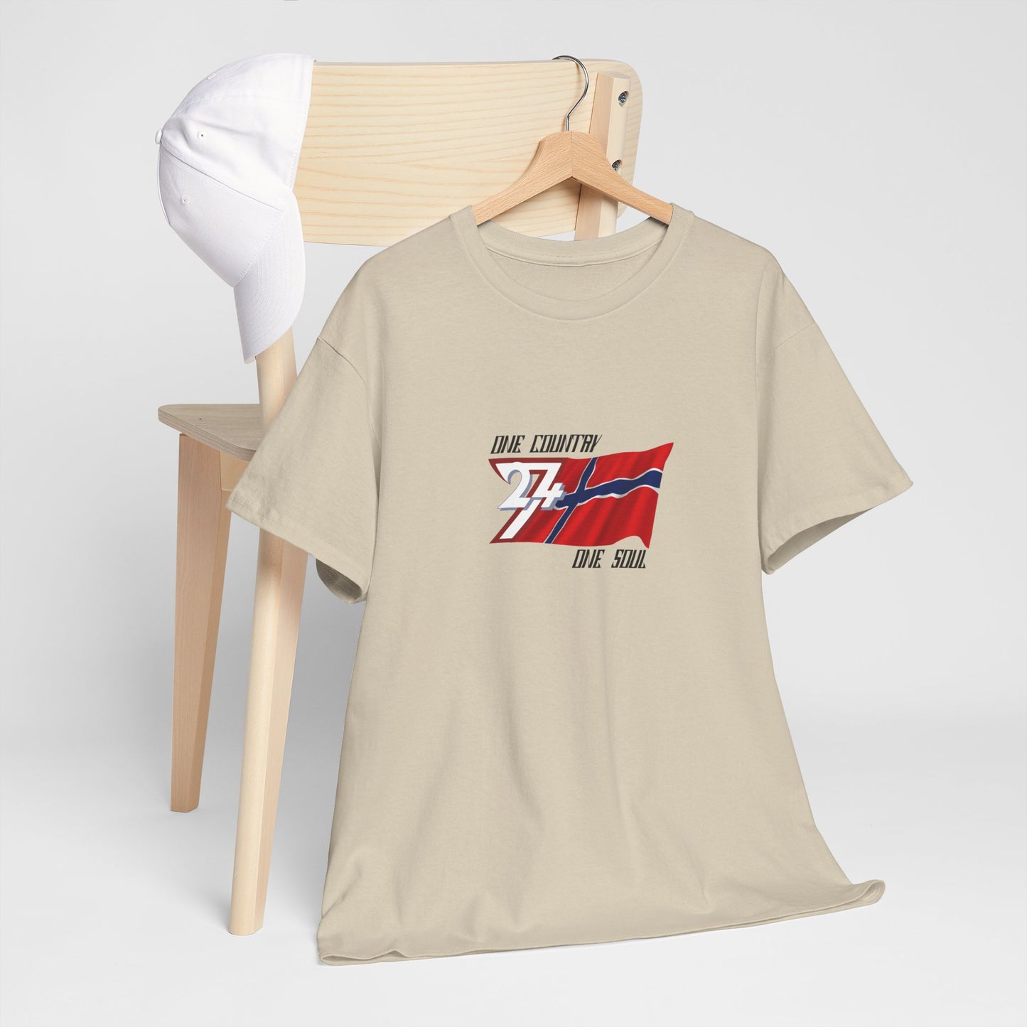 Unique Design 24/7 Norway Flag Printed Unisex custom T-shirt sand