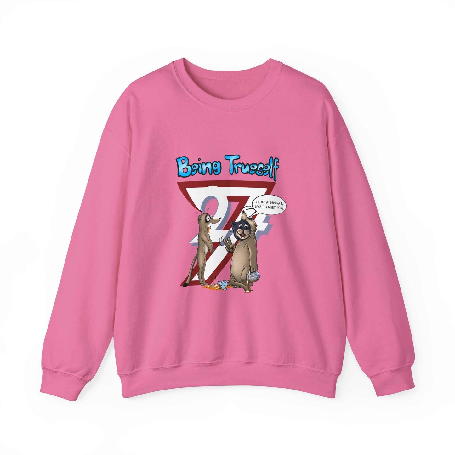 Unique Design Being True-self Heavy Blend™ Crewneck Sweatshirt safety pink