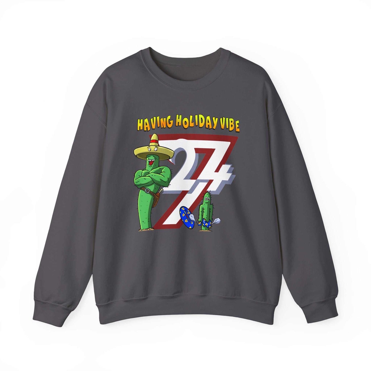 Unique Design Leonando Holiday Vibe Heavy Blend™ Crewneck Sweatshirt charcoal