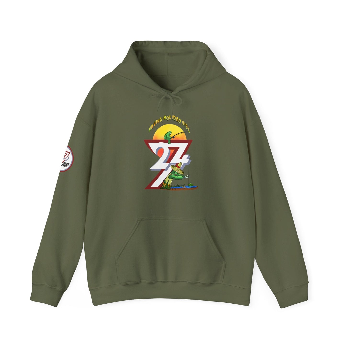 Leonando Fishing Holiday Special Unique Design custom Hoodie military green