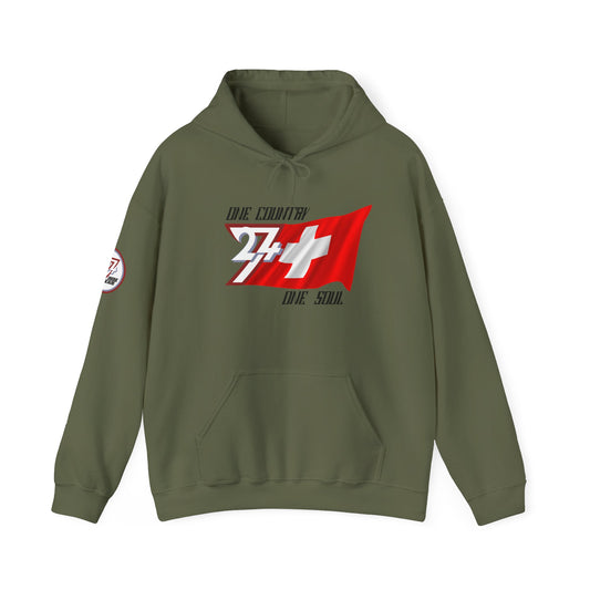 Unique Design Switzerland Flag custom hoodie military green