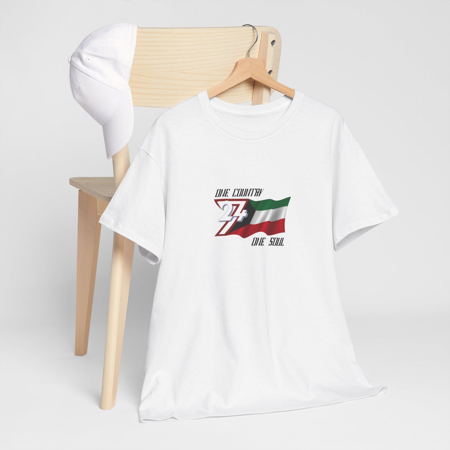 Unique Design 24/7 Kuwait Flag Printed Unisex custom T-shirt white