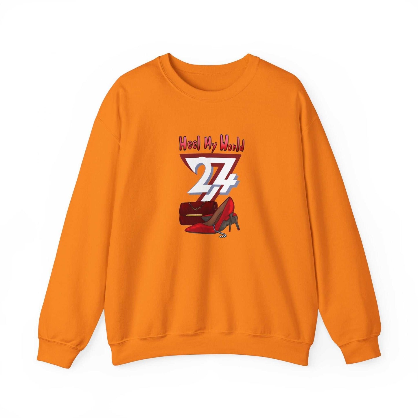 Unique Design Heel My World Heavy Blend™ Crewneck Sweatshirt orange