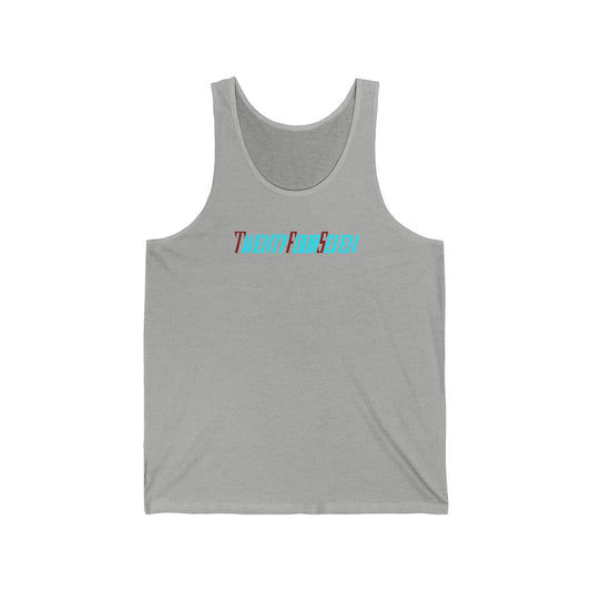 Unique Design Twentyfourseven text women's jersey tank top athletic grey