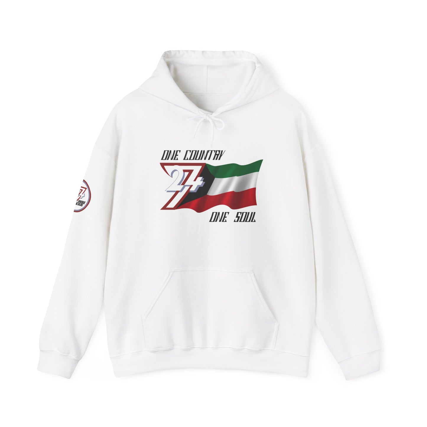 Unique Design 24/7 Kuwait Flag Printed Unisex custom Hoodie white