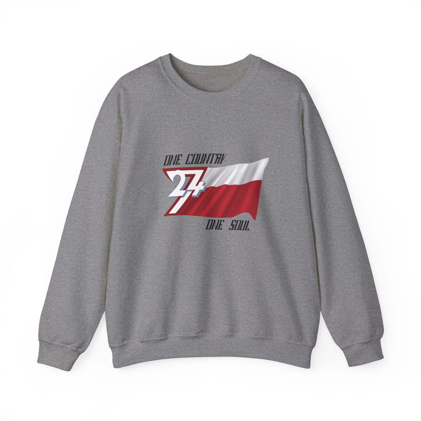 Unique Design Poland Flag sweatshirt graphite heather