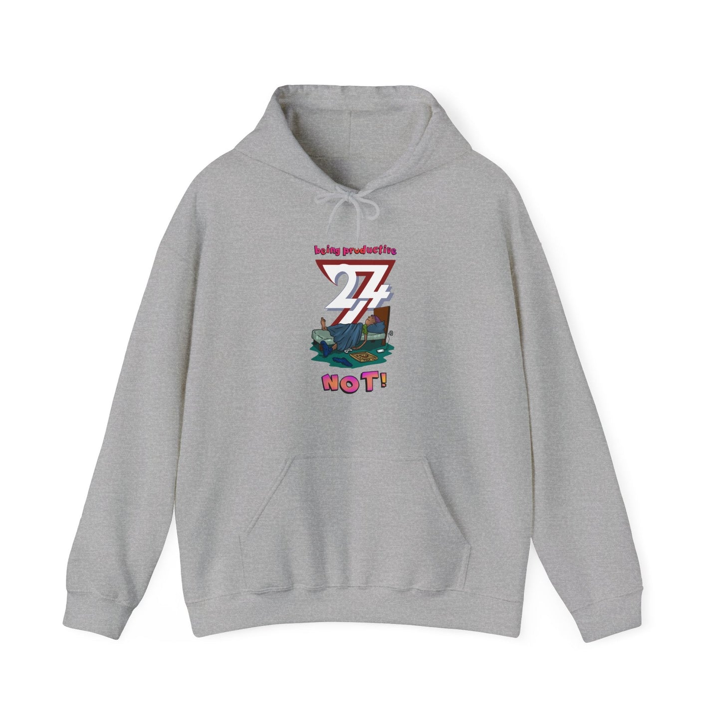 Lazy teen printed hoodie by 24/7 Unique Designs, featuring a relaxed fit and unique graphic design, perfect for casual wear.