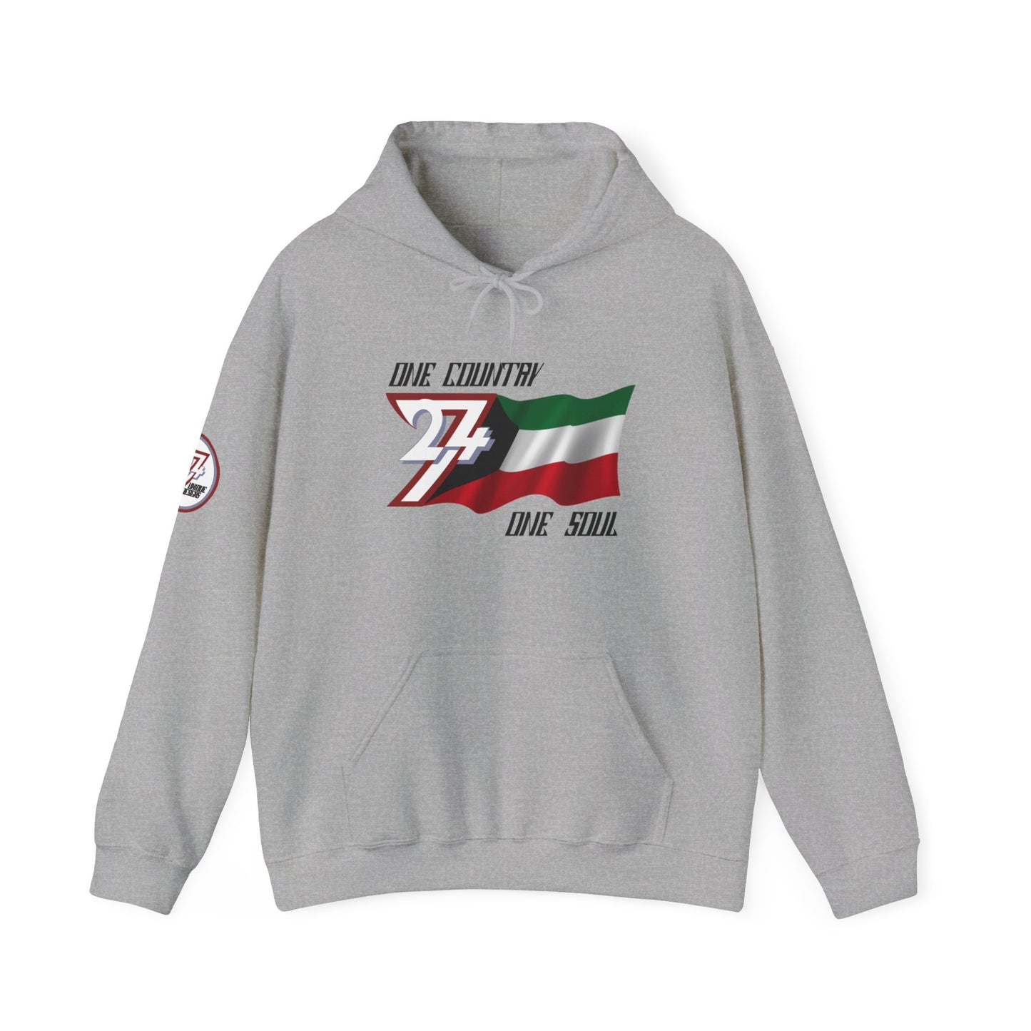 Unique Design 24/7 Kuwait Flag Printed Unisex custom Hoodie sport grey