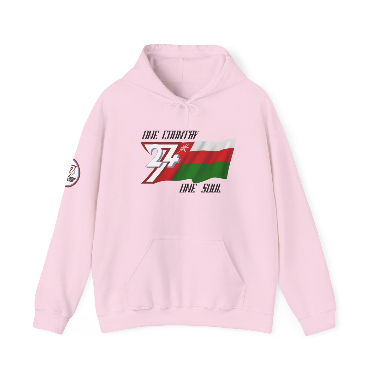 Unique Design 24/7 Oman Flag Printed Unisex custom Hoodie light pink