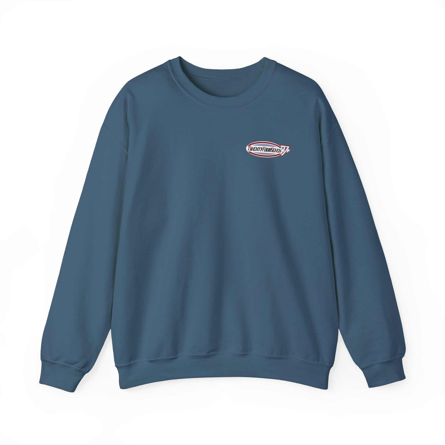 Unique Design TwentyFourSeven LOGO Heavy Blend™ Crewneck Sweatshirt indigo blue