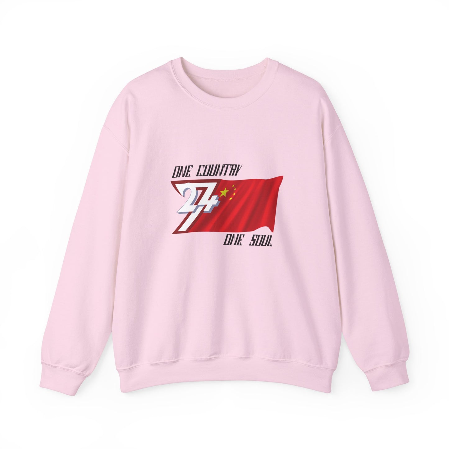 Unique Design China Flag sweatshirt light pink