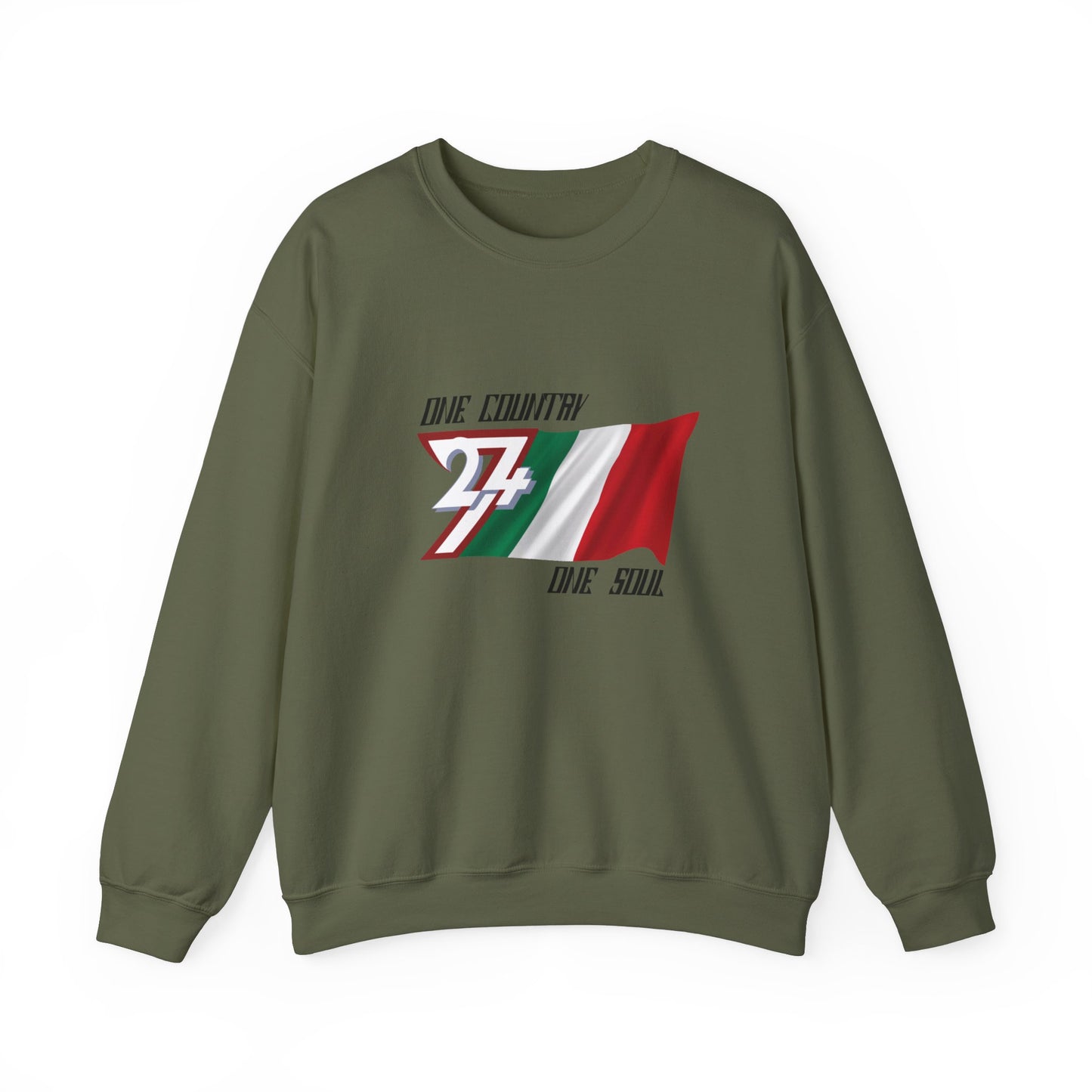 Unique Design Italy Flag sweatshirt military green