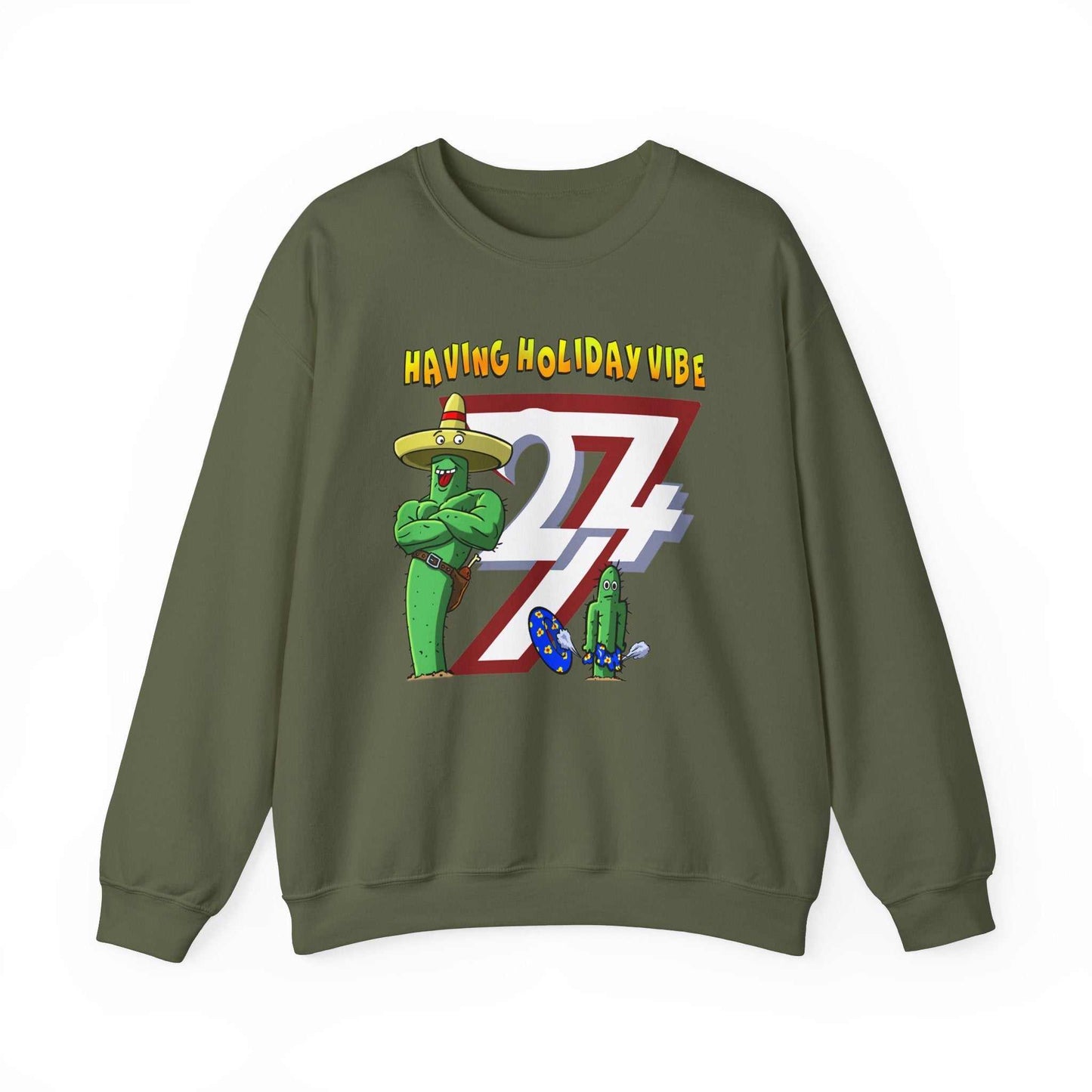 Unique Design Leonando Holiday Vibe Heavy Blend™ Crewneck Sweatshirt military green