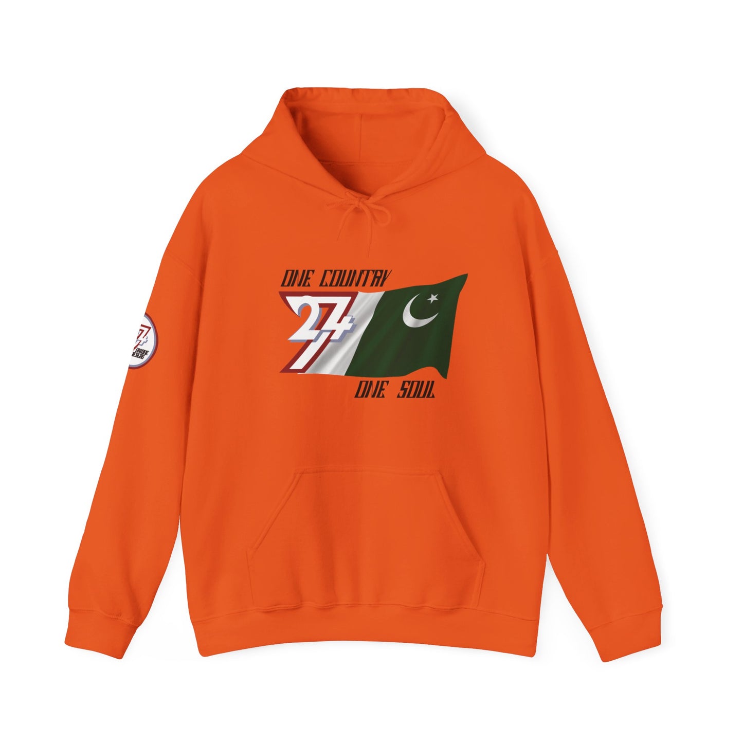Unique Design 24/7 Pakistan Flag Printed Unisex custom Hoodie orange