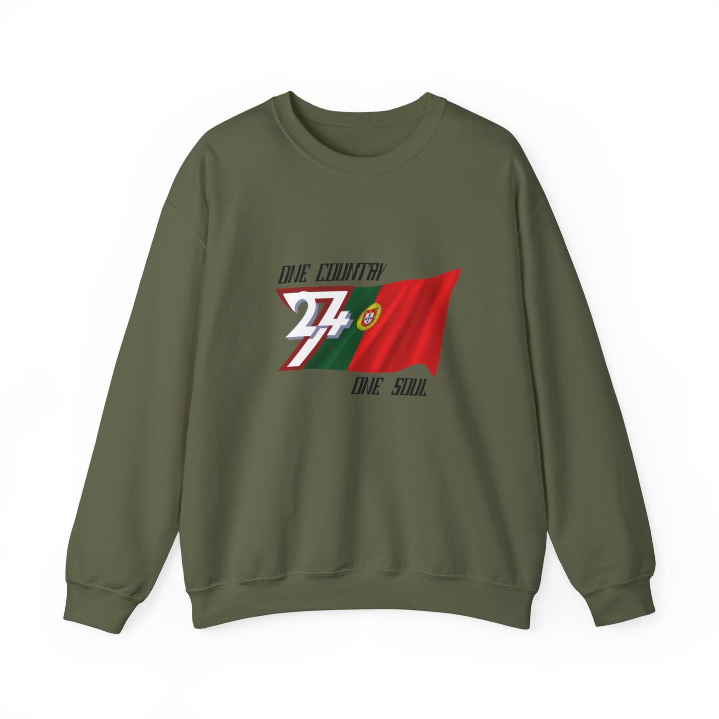 Unique Design 24/7 Portugal Flag Sweatshirt military green