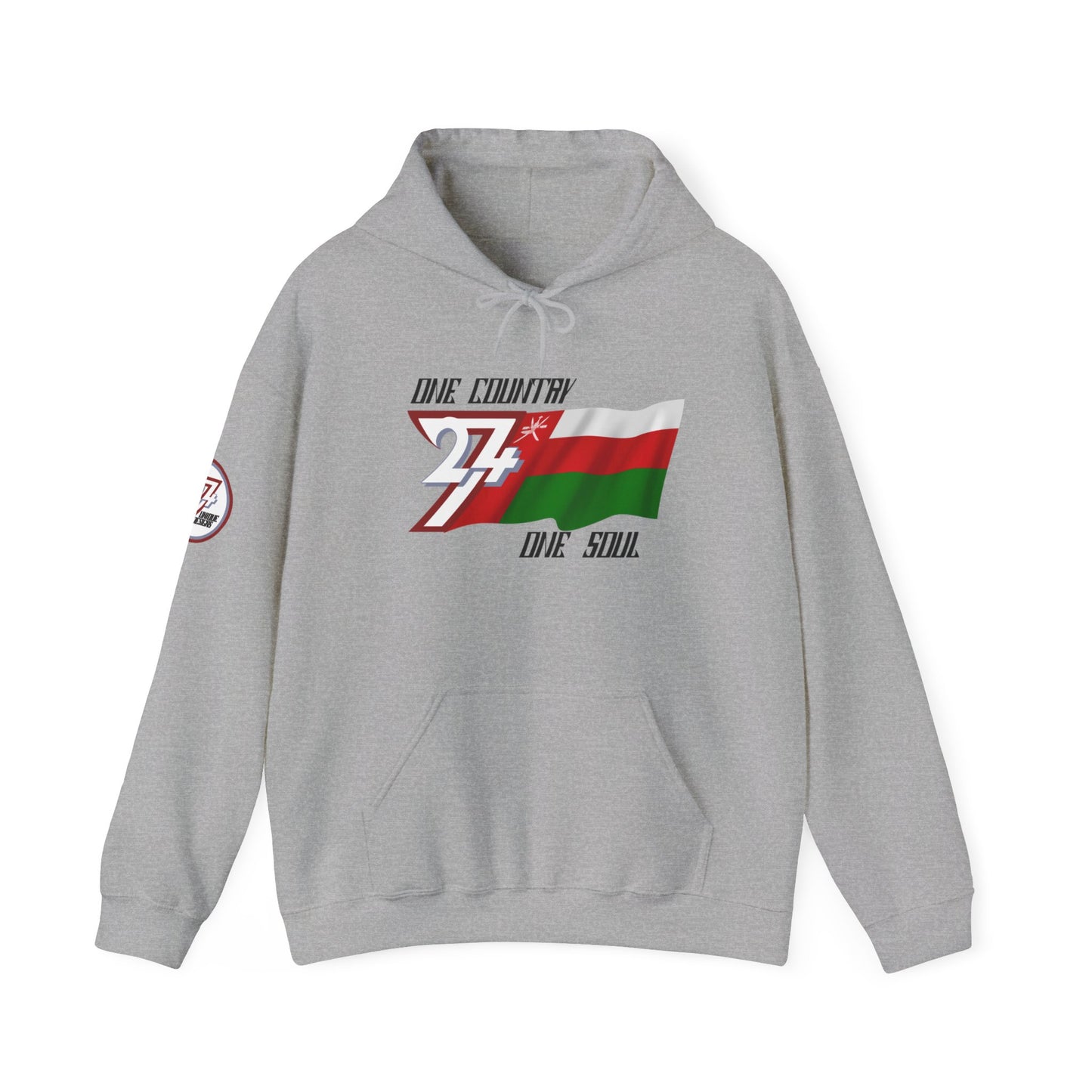 Unique Design 24/7 Oman Flag Printed Unisex custom Hoodie sport grey