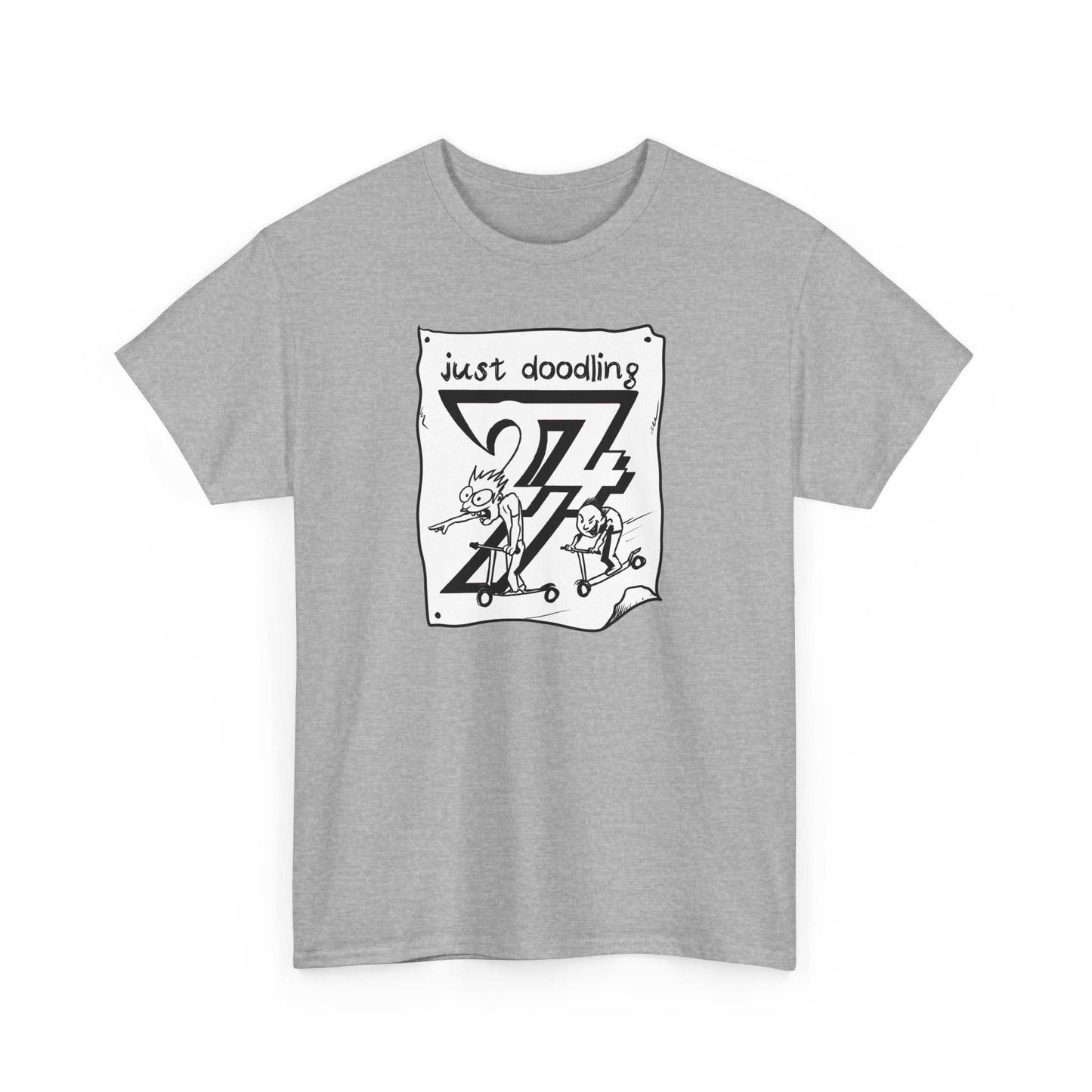 Unique Design Artistic Just Doodling Scooter Kids Design T-shirt sports grey