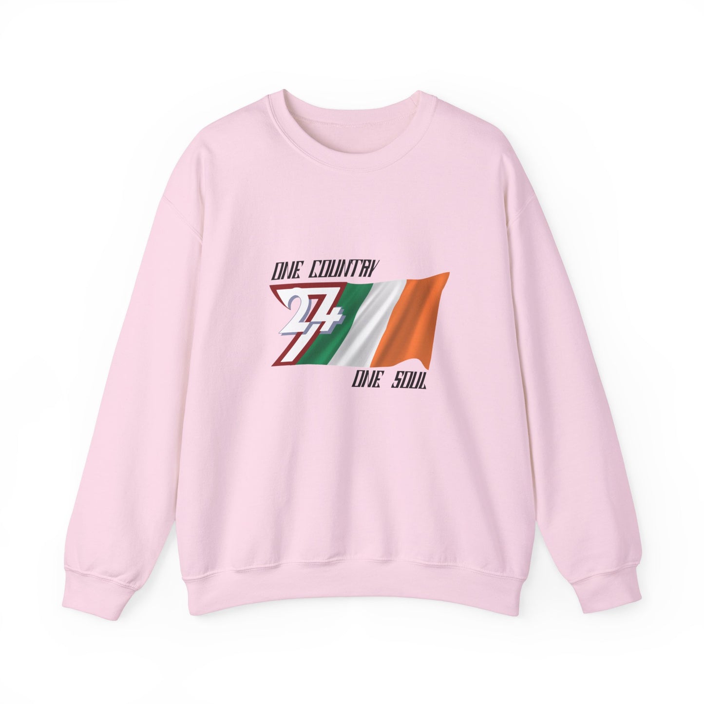 Unique Design Ireland Flag sweatshirt light pink