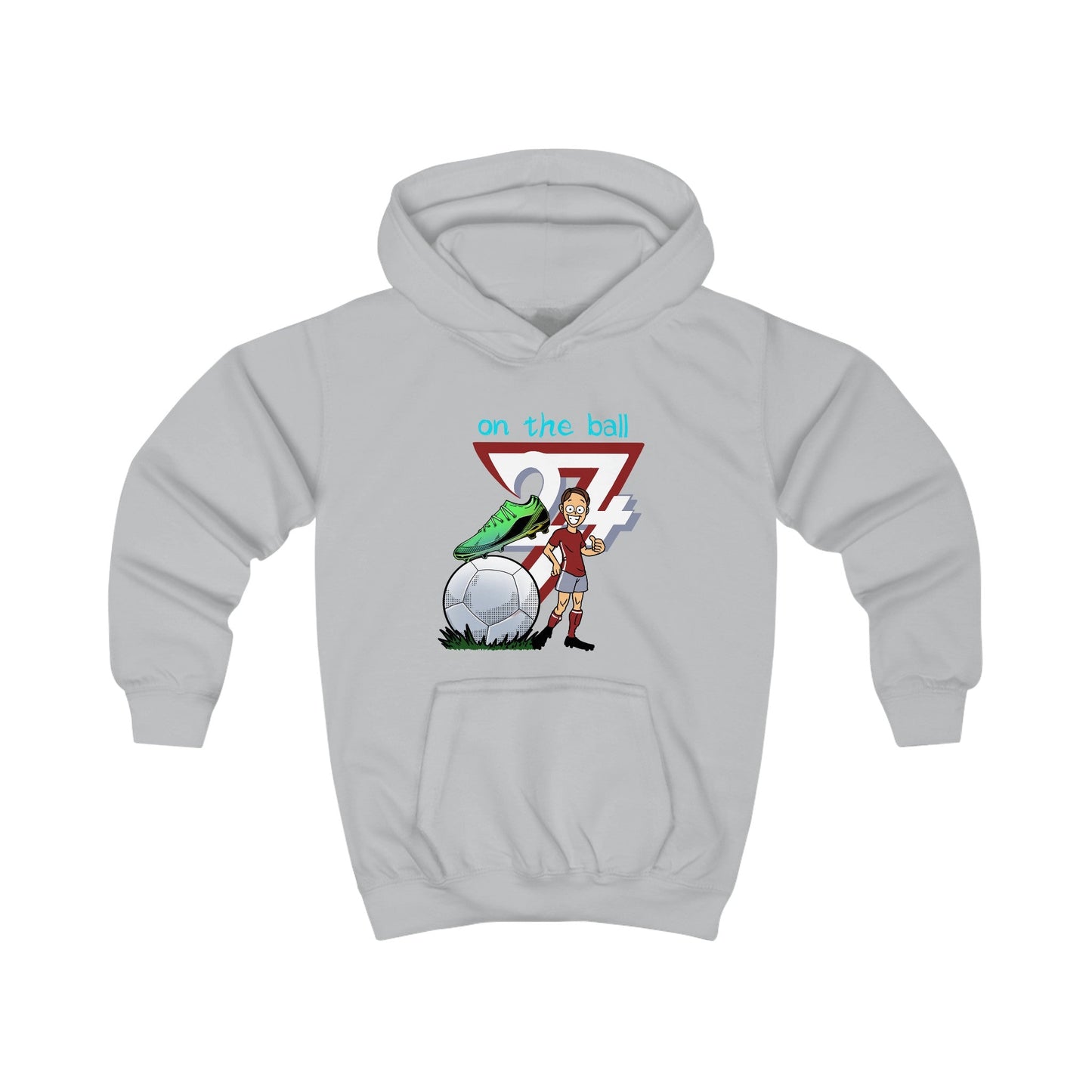 Unique Design Kids Hoodie On the pitch light grey