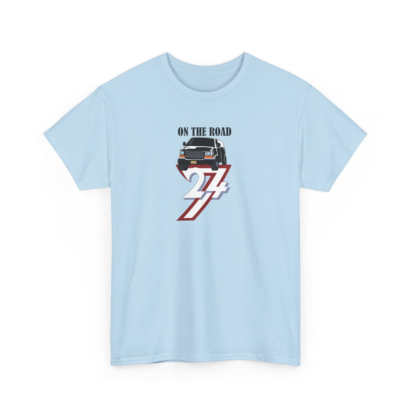 Unique Design On The Road Van unisex custom T-shirt light blue