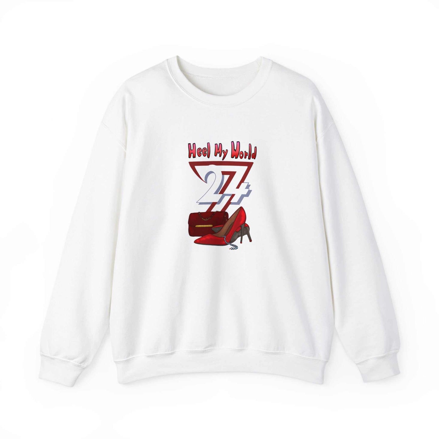 Unique Design Heel My World Heavy Blend™ Crewneck Sweatshirt white