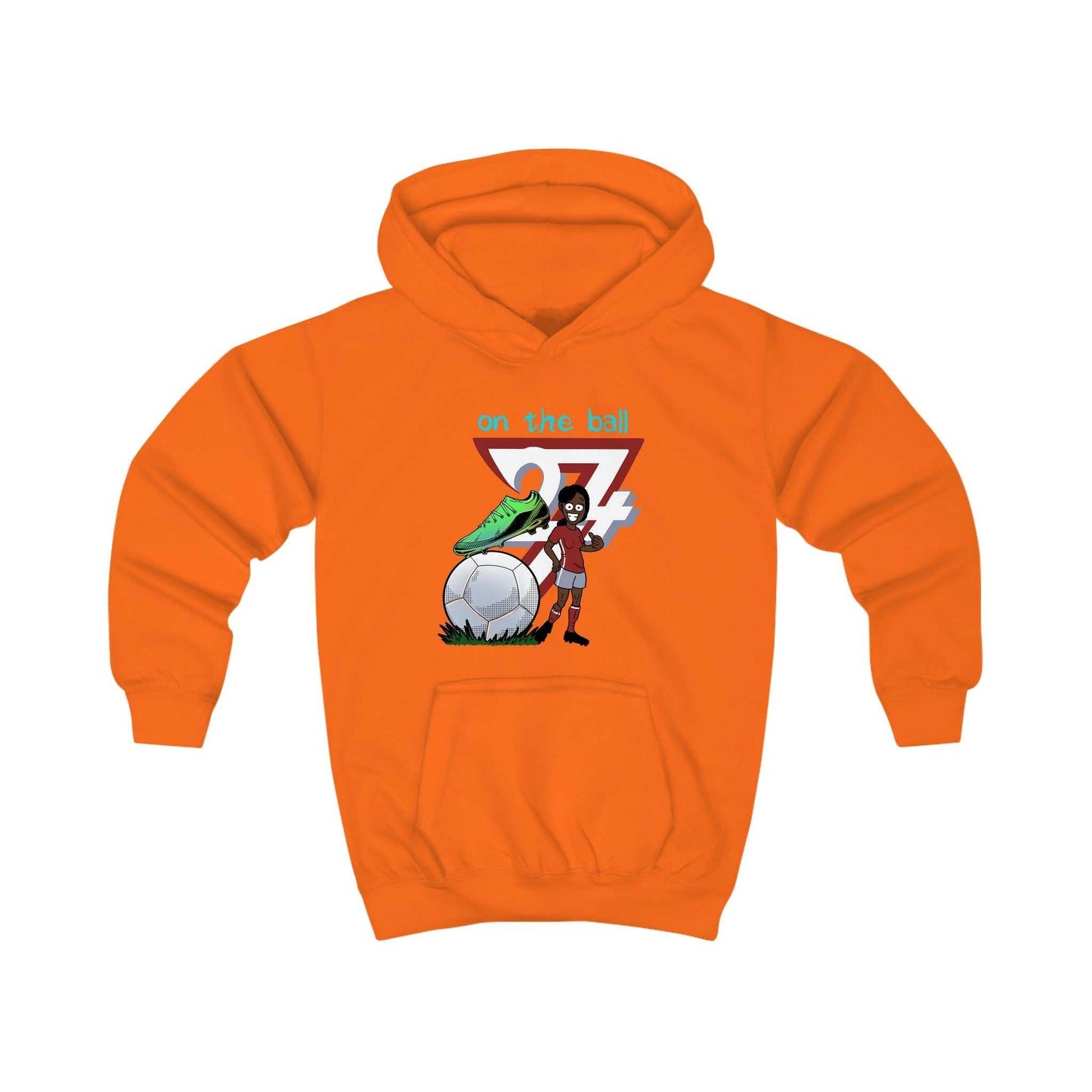 Unique Design Kids Hoodie On the pitch orange