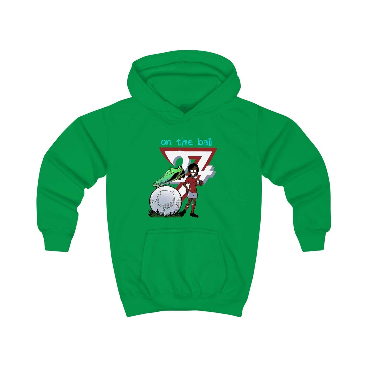 Unique Design Kids Hoodie On the pitch kelly green