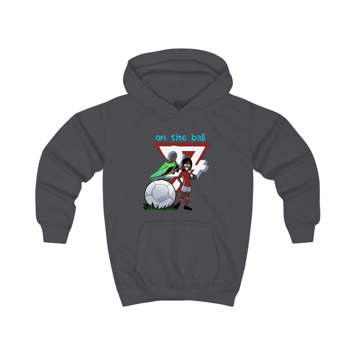 Unique Design Kids Hoodie On the pitch charcoal