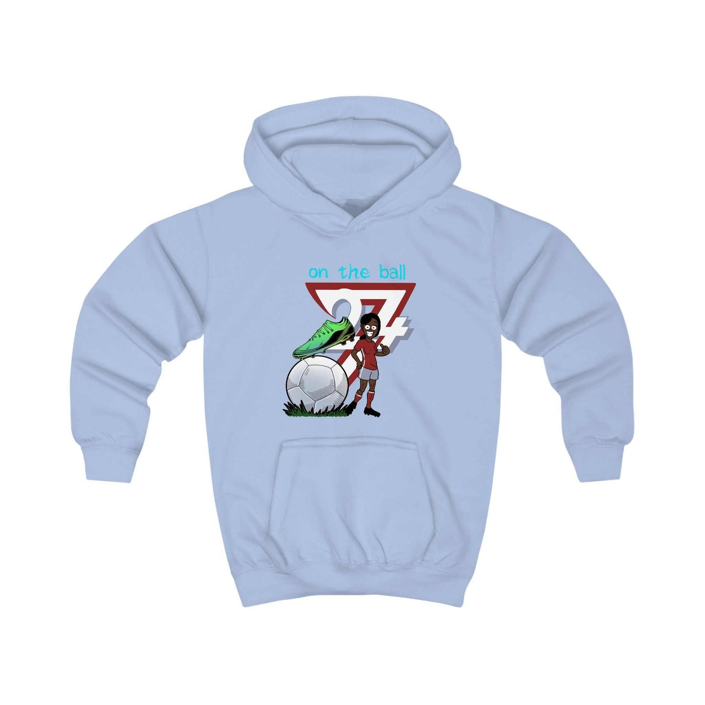 Unique Design Kids Hoodie On the pitch light blue