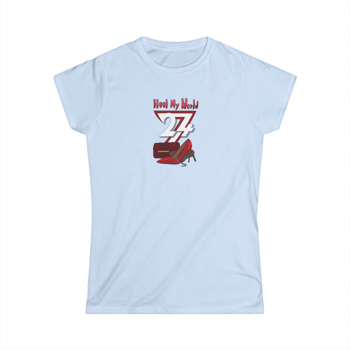 Unique Design "Heel My World" Women Tee light blue