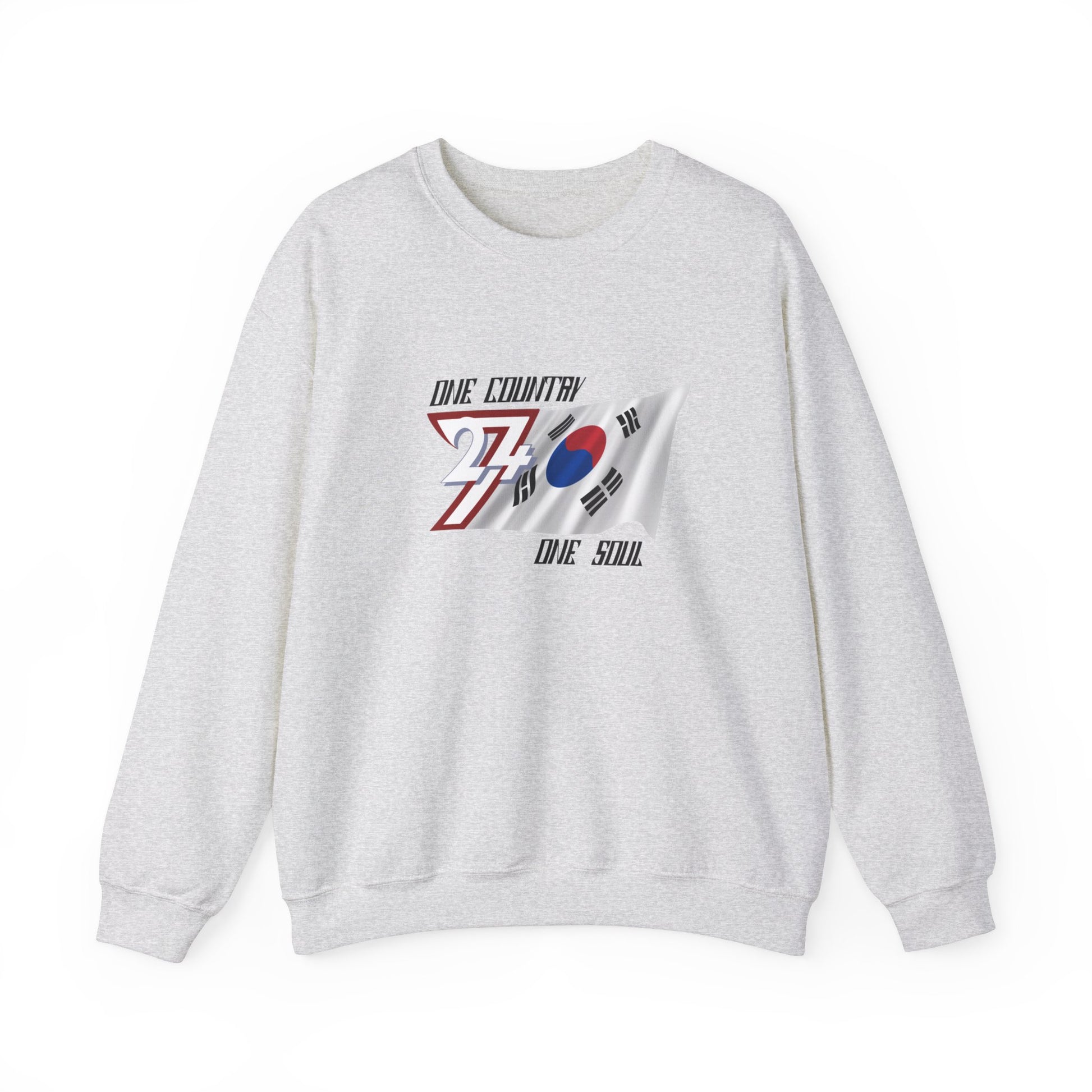 Unique Design 24/7 South Korea Flag sweatshirt ash