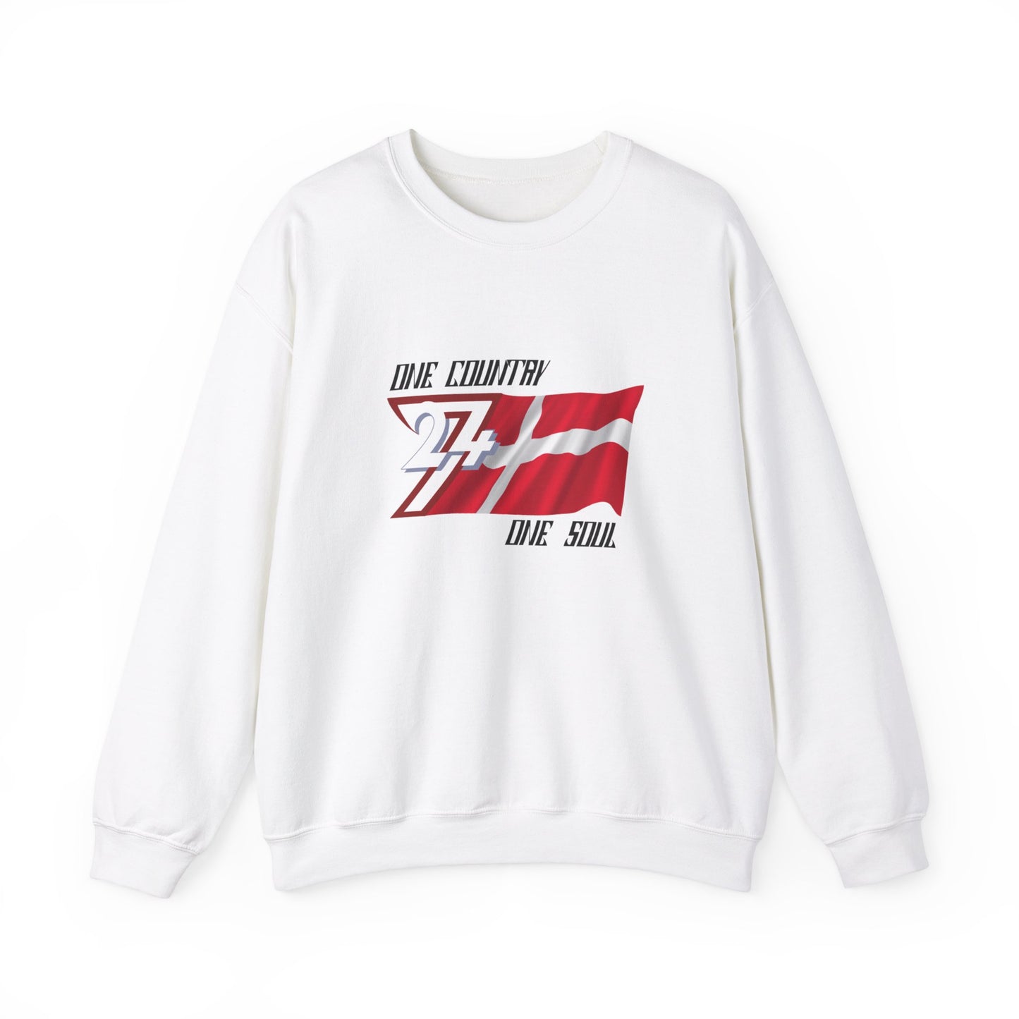 Unique Design  Denmark flag sweatshirt white