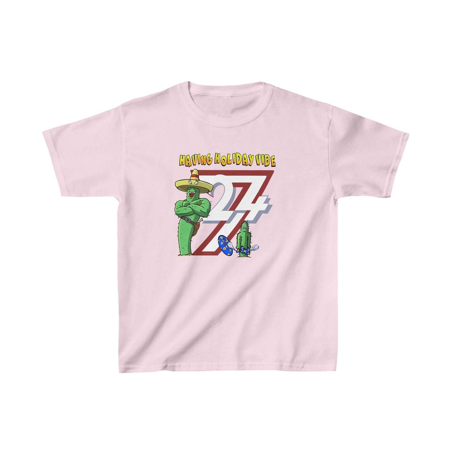 Unique Design Kids cactus on t-shirt Leonando and Littleando light pink