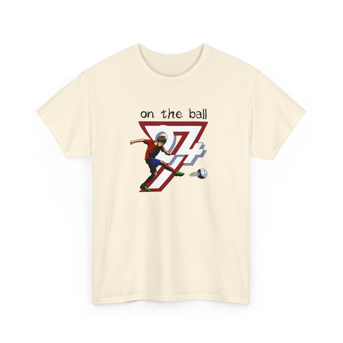 Soccer Player T-shirt On The Pitch Football Sport Printed T-shirt natural