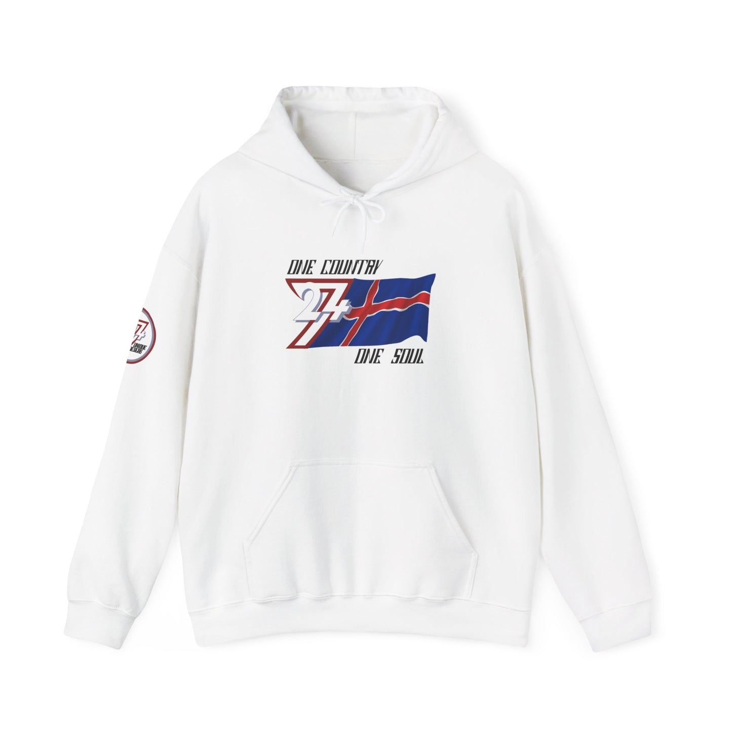 Unique Design 24/7 Iceland Flag Printed Unisex custom Hoodie white