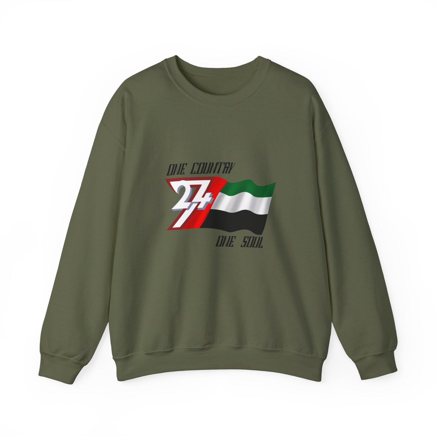 Unique Design Arab Emirates flag sweatshirt military green