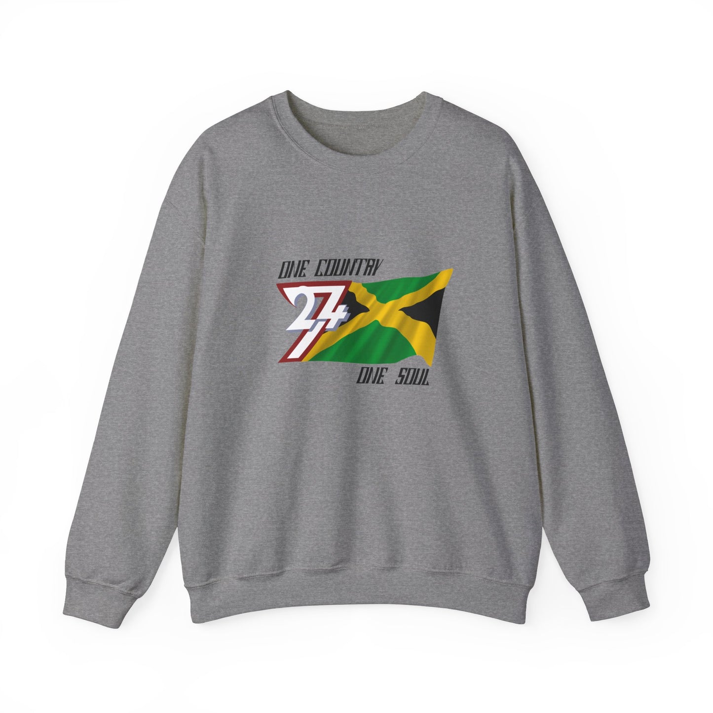 Unique Design Jamaica Flag sweatshirt graphite heather