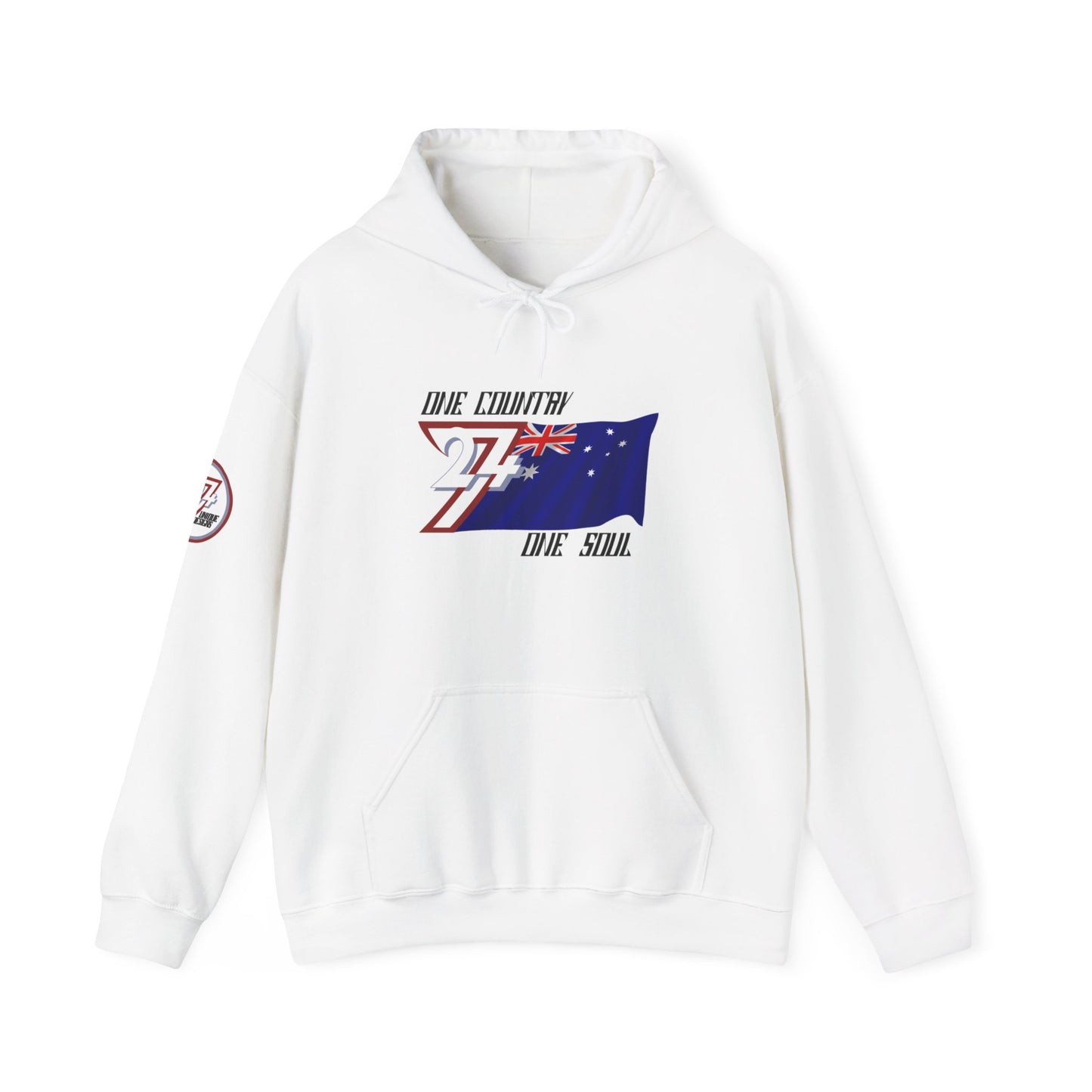 Unique Design 24/7 Australia Flag Printed Unisex custom Hoodie white