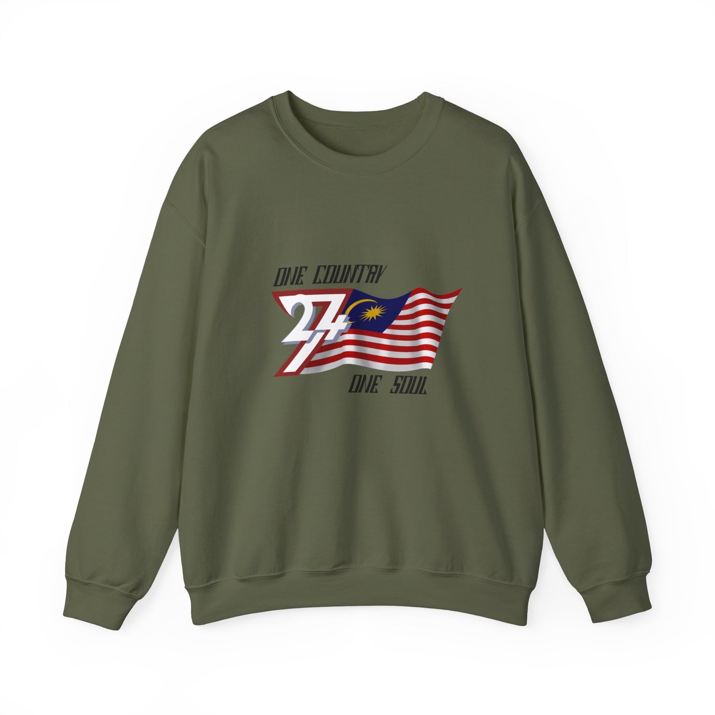 Unique Design Malaysia Flag sweatshirt military green