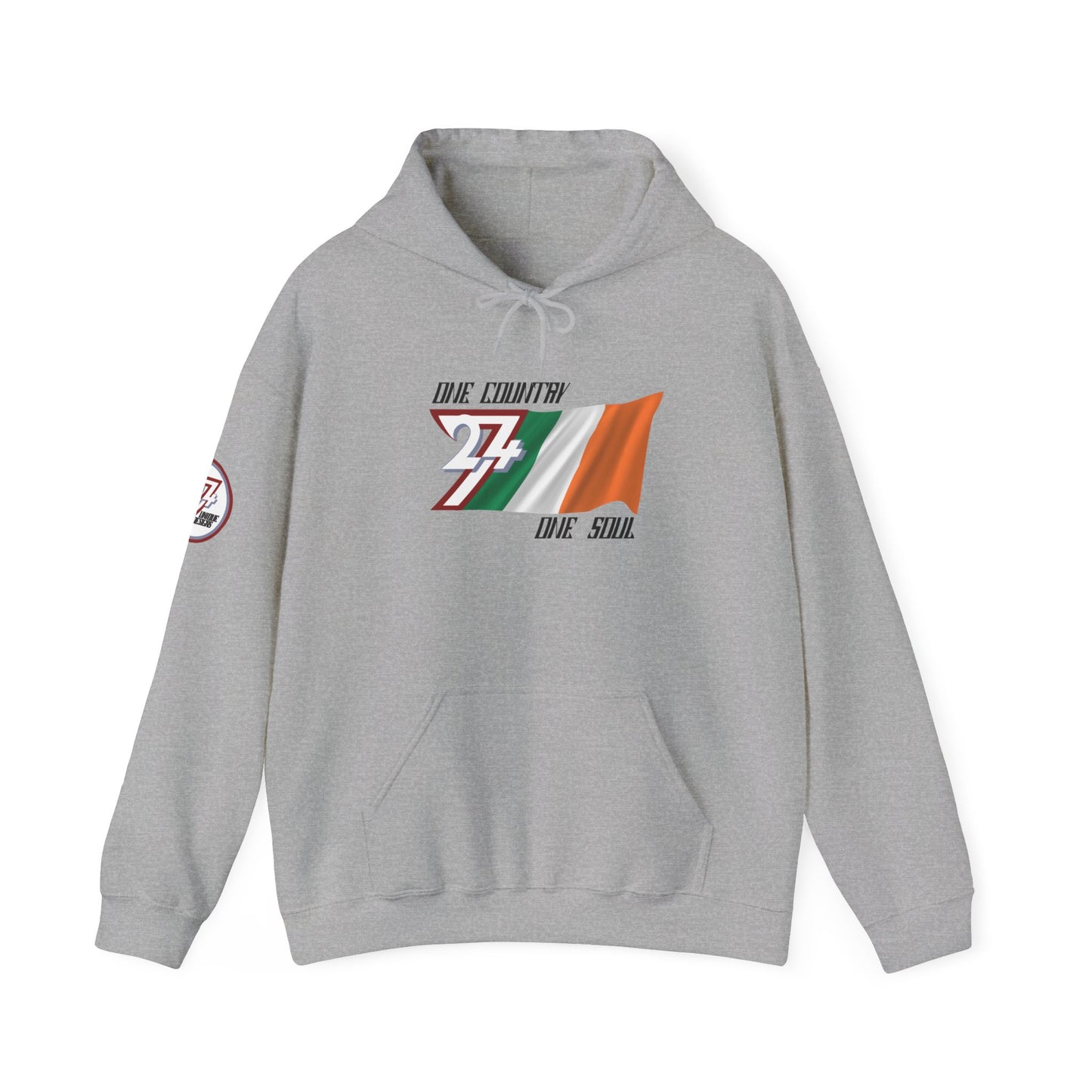 Unique Design 24/7 Ireland Flag Printed Unisex custom Hoodie sport grey