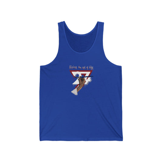 Unique Design Art of Life women's jersey tank top royal blue