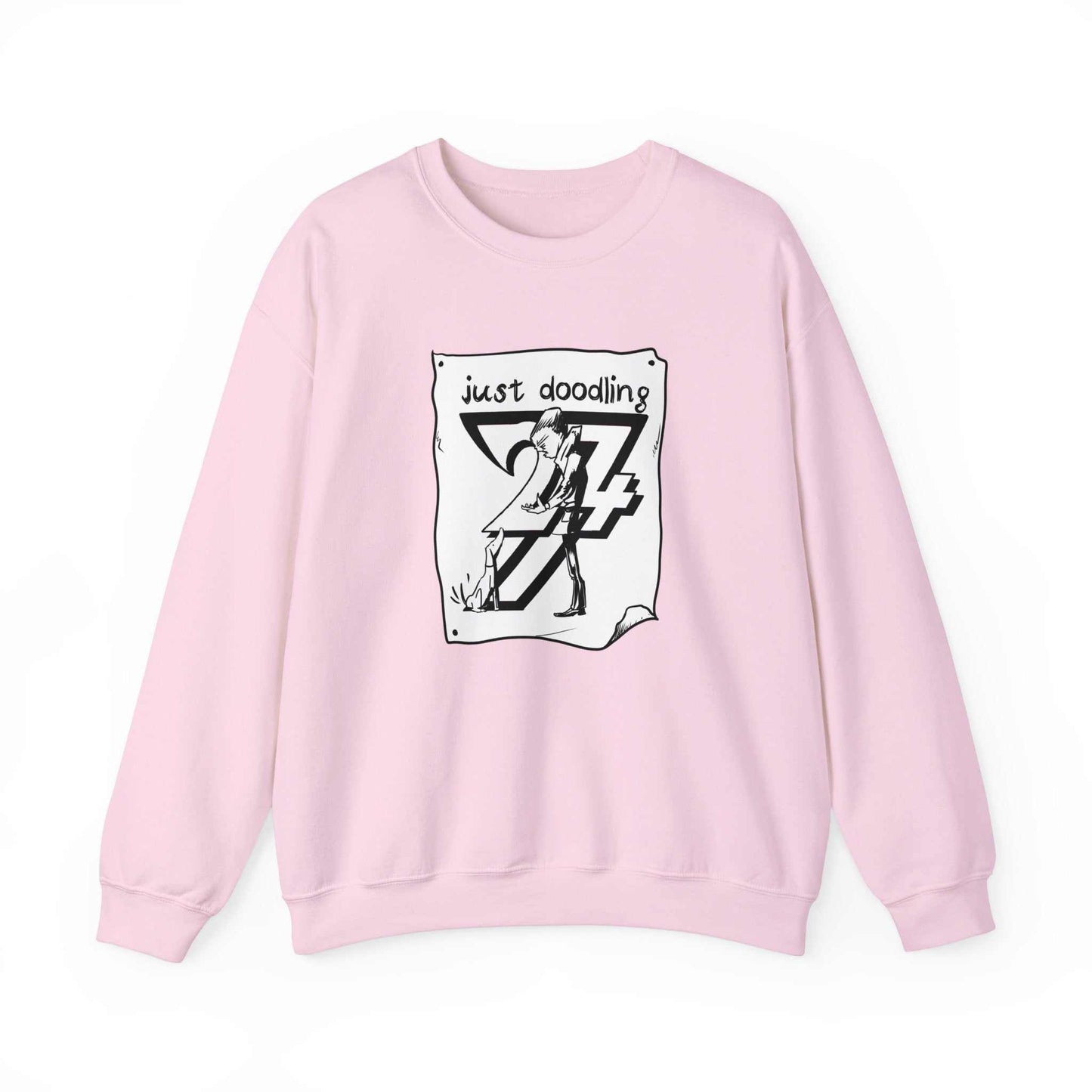 Unique Design Just Doodling Dog Owner Heavy Blend™ Crewneck Sweatshirt light pink