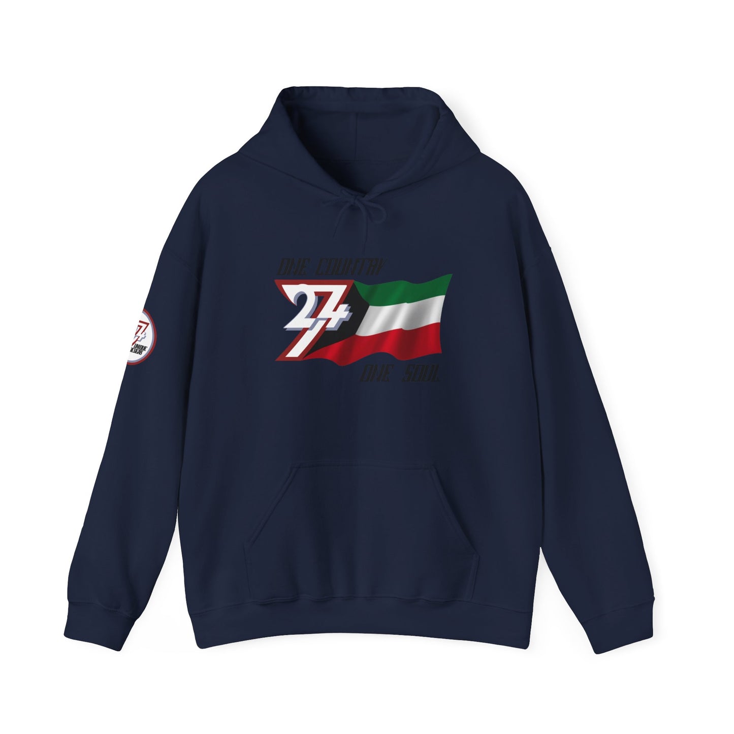 Unique Design 24/7 Kuwait Flag Printed Unisex custom Hoodie navy