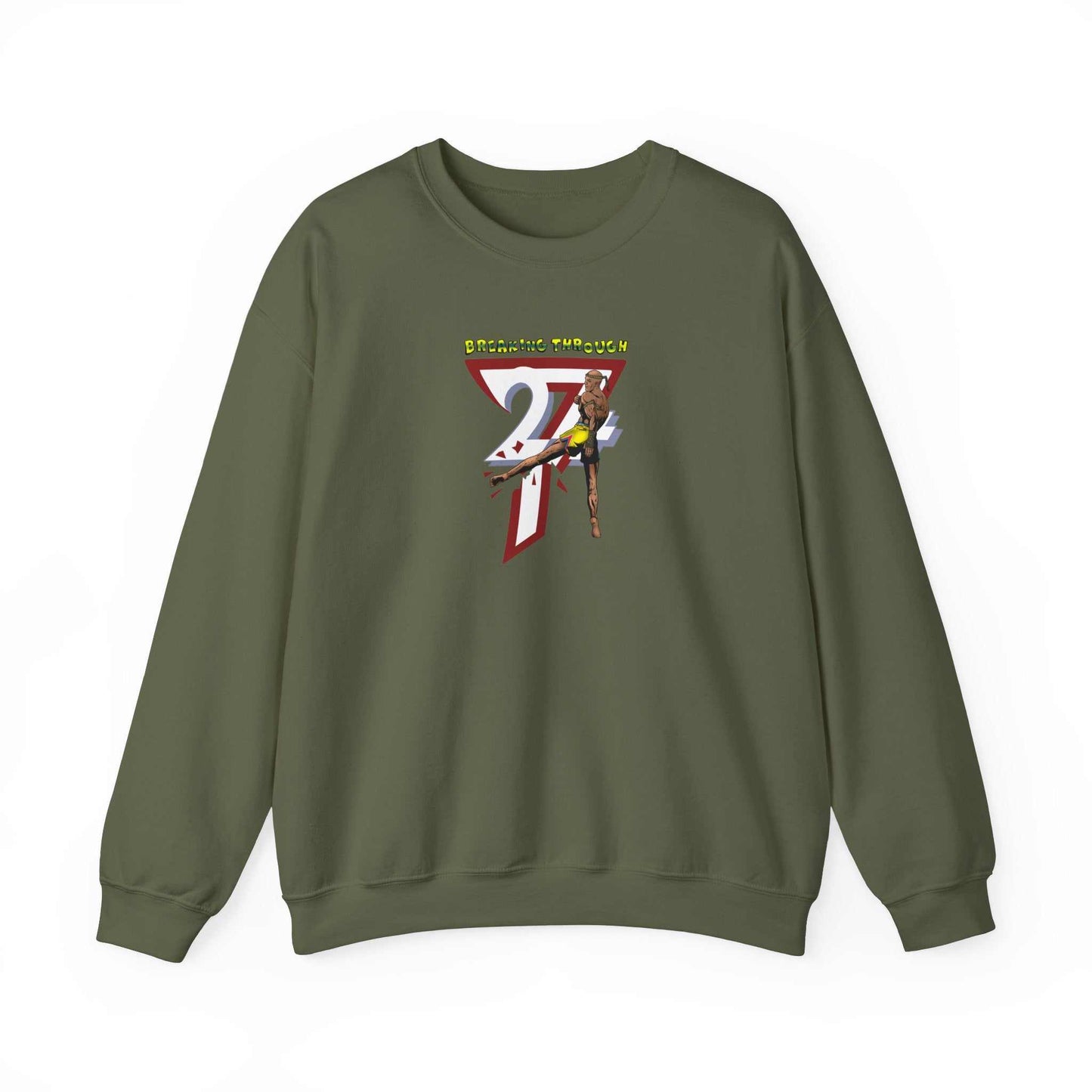 Unique Design Muay Thai Heavy Blend™ Crewneck Sweatshirt military green