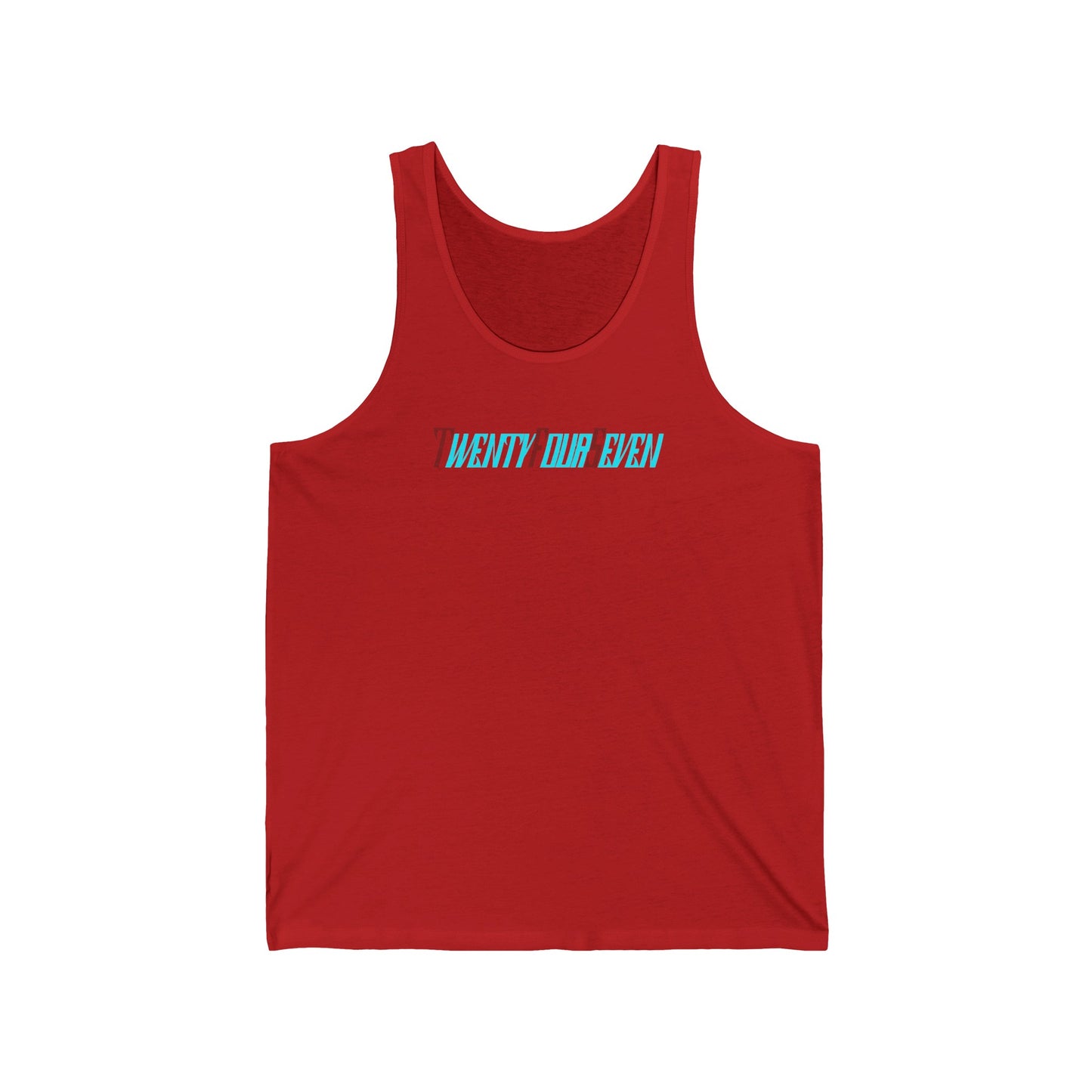 Unique Design Twentyfourseven text women's jersey tank top red