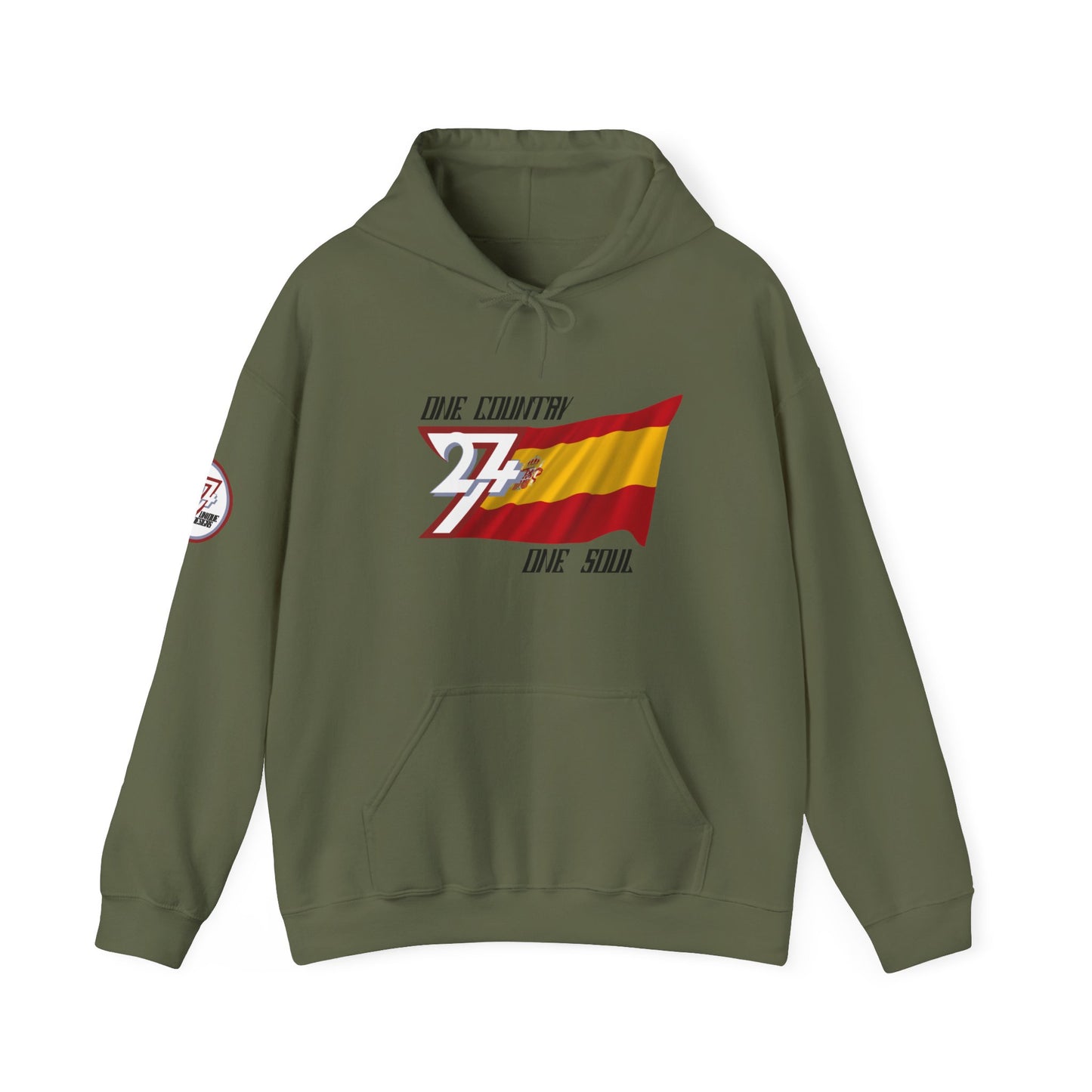 Unique Design Spain Flag custom hoodie military green