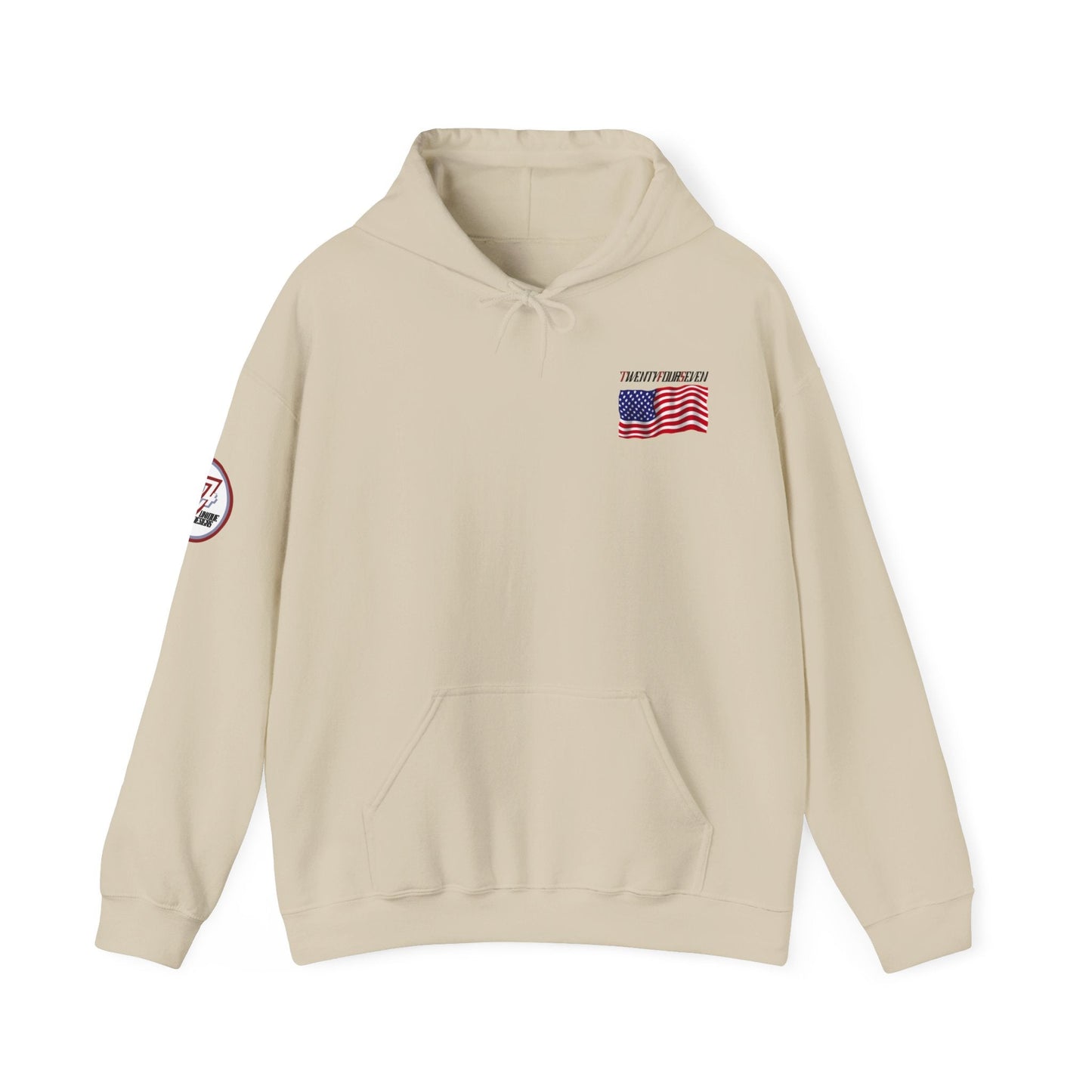 Unique Design TwentyFourSeven US Flag Hoodie sand